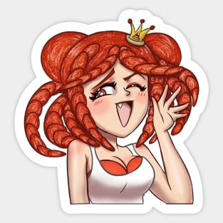 Pepperoni-Queen Laughs Sticker